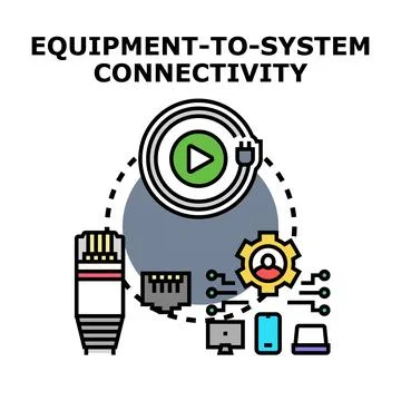 Equipment to system connectivity concept illustration vector image Illustrazione stock