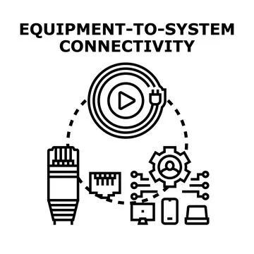 Equipment to system connectivity concept illustration vector image Stockillustratie