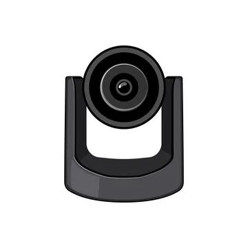 Equipment table web camera cartoon vector illustration Stock Illustration