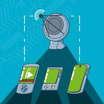 Equipment technology set gadgets Stock Illustration