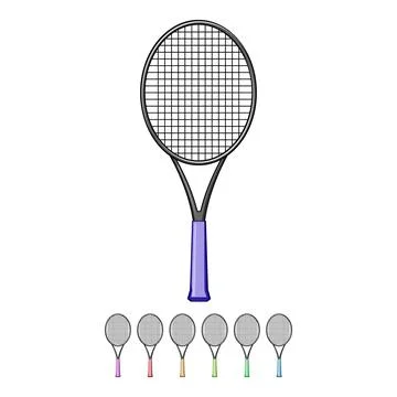 Equipment tennis racket cartoon vector graphic Stock Illustration
