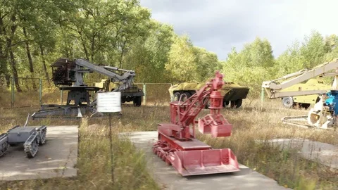 Equipment that took part in the liquidation of the fire at the Chernobyl Видео 128388754
