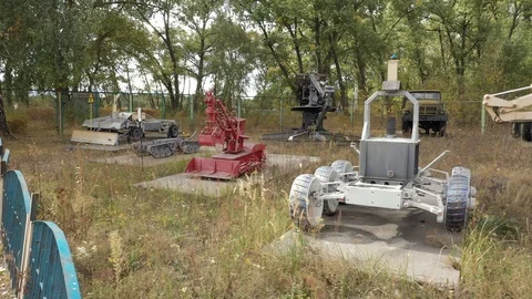 Equipment that took part in the liquidation of the fire at the Chernobyl Stockbeeldmateriaal 128388770