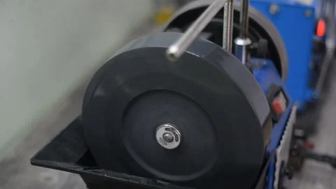 Equipment for tool sharpening. Spinning disk which will sharpen Stock Footage 92095314