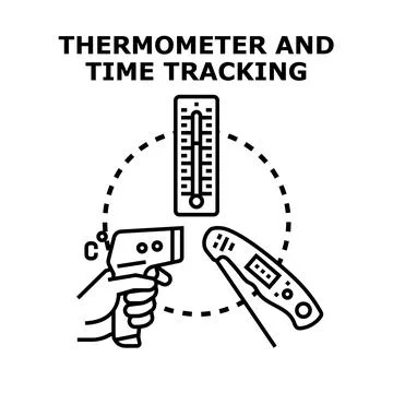 Equipment tracking temperature and time monitoring Stock Illustration