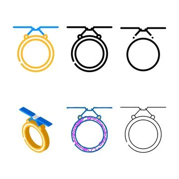 Equipment for training dance exercise color icon types vector Stock Illustration