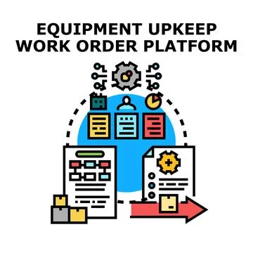 Equipment upkeep work order management platform イラスト素材