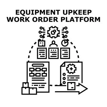 Equipment upkeep work order management platform Stockillustratie