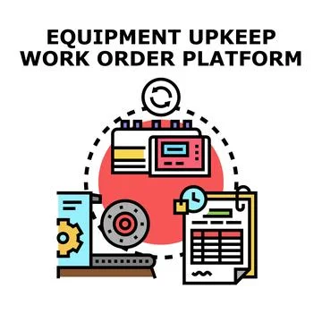 Equipment upkeep work order platform system development process イラスト素材