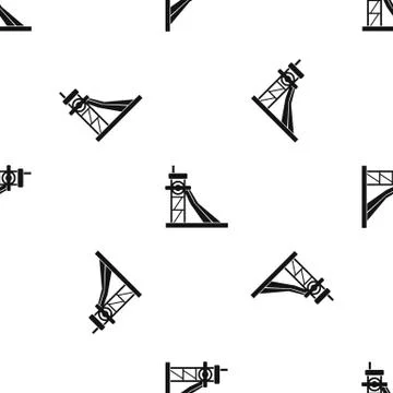 Equipment for washing rocks pattern seamless black Illustrazione stock