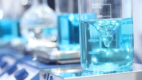 Equipment for water samples in the advanced laboratory of the scientific cent Stock Footage 87134907