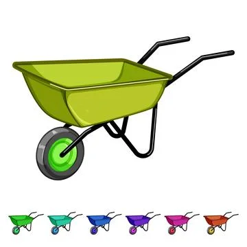 Equipment wheelbarrow cartoon vector graphic Stock Illustration