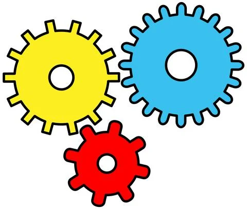 Equipment to work in maintenance. Colored gear in simply style, cogwheel to fix 스톡 일러스트
