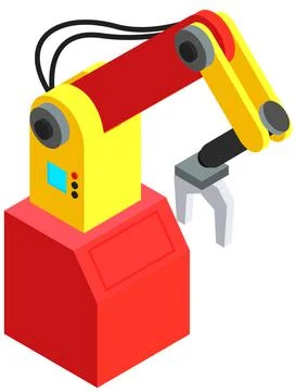 Equipment for work in production. Mechanical hand, robotic arm, technical device Stock Illustration