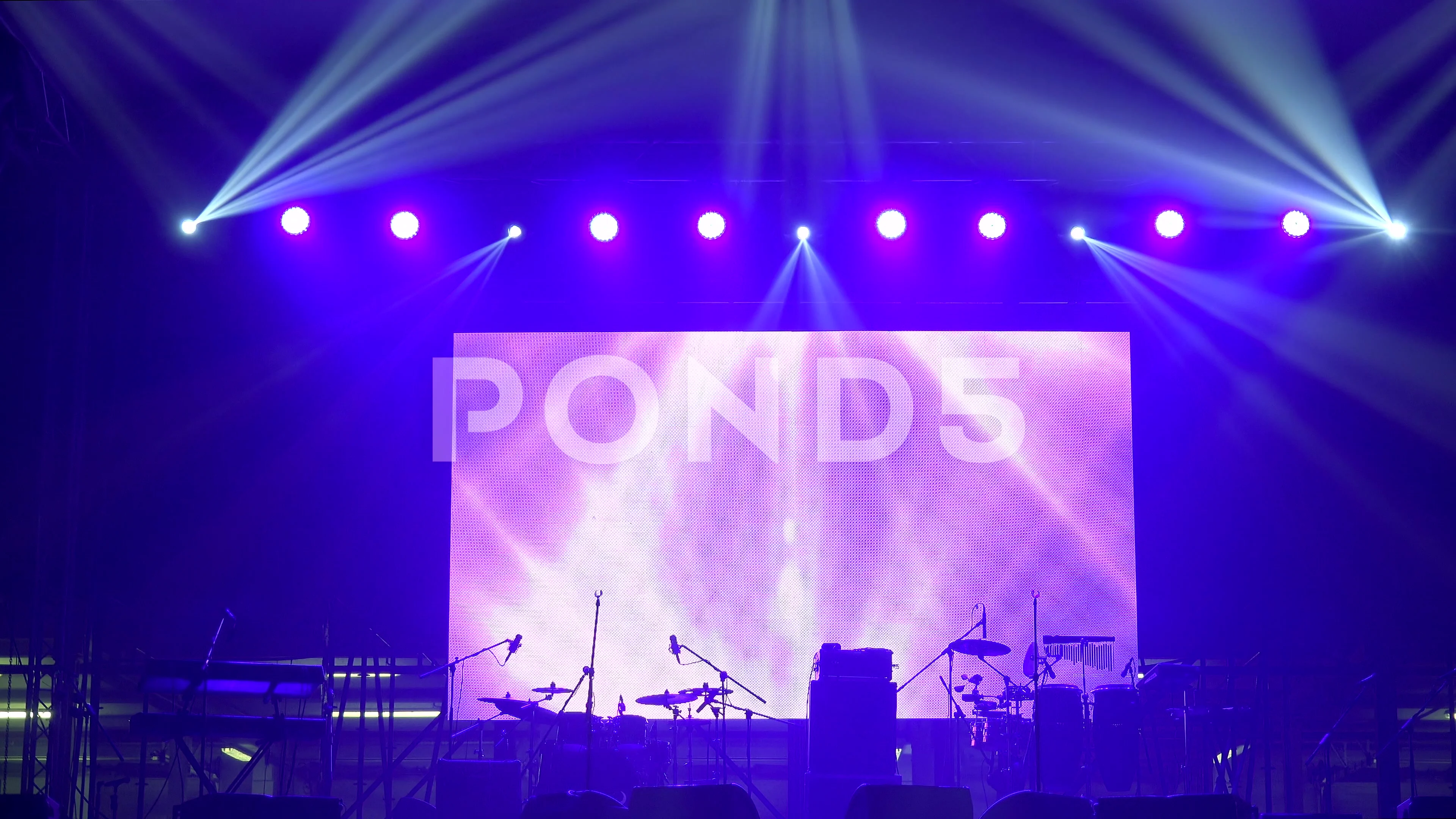 Equipped stage with LED screen on the b... | Stock Video | Pond5