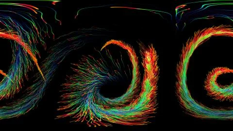 Equirectangular environment map of a colorful glowing particles. 360 virtual  库存插图