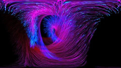 Equirectangular environment map of a colorful glowing particles. 360 virtual  Stock Illustration