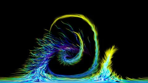 Equirectangular environment map of a colorful glowing particles. 360 virtual  Illustrazione stock