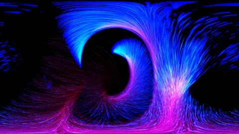 Equirectangular environment map of a colorful glowing particles. 360 virtual  库存插图