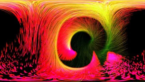 Equirectangular environment map of a colorful glowing particles. 360 virtual  库存插图