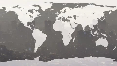 Equirectangular map showing dots appearing, drifting then peaking with flares, Vidéo 328656776