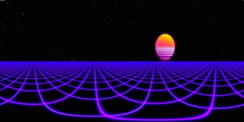 Equirectangular projection of a retrofuturistic seamless animation of a grid Video stock 169933893