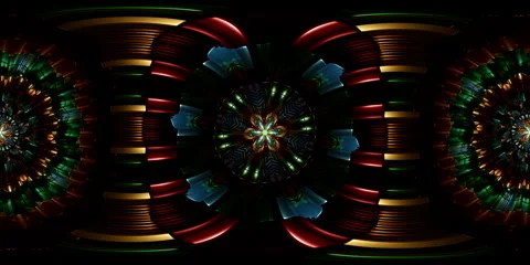 Equirectangular VR 360 sacred geometry mandala environment map designed for dome Stock Footage 335674145