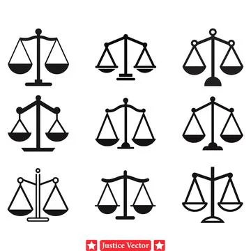 Equitable Design Elements  Versatile Justice Scale Vector Set Illustrazione stock
