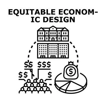 Equitable economic design creating fair distribution system Stock Illustration