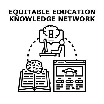 Equitable education knowledge network concept illustration Stock Illustration
