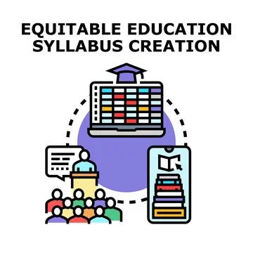 Equitable education program syllabus creation global learning Stock Illustration