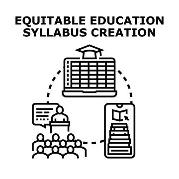 Equitable education program syllabus creation global learning Illustrazione stock