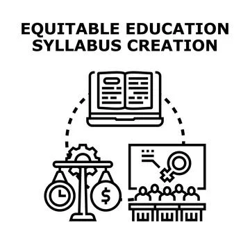 Equitable education syllabus creation concept vector Stock Illustration
