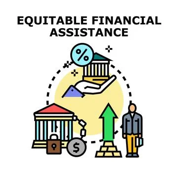 Equitable financial assistance concept providing equal economic support Stockillustratie