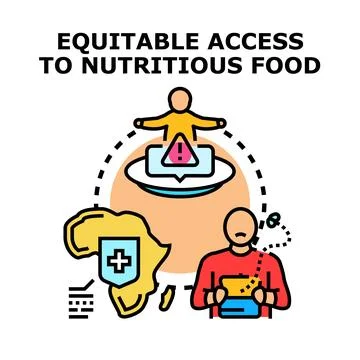 Equitable food access and global health security concept Stock Illustration