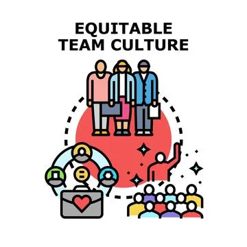 Equitable team culture developing diverse professional team Stock Illustration