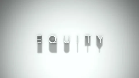Equity 3D title animation with shadows on a white background Stock Footage 296518744