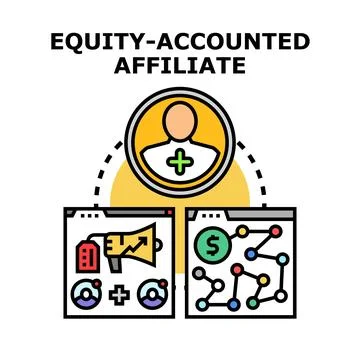 Equity accounted affiliate engaging digital marketing network Illustrazione stock