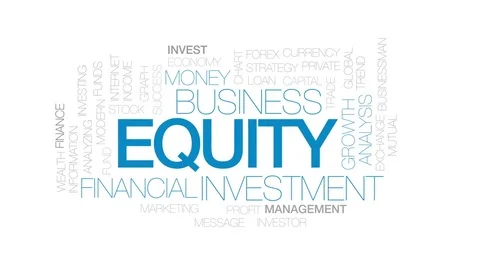 Equity animated word cloud, text design animation. Kinetic typography. Stock Footage 80726383
