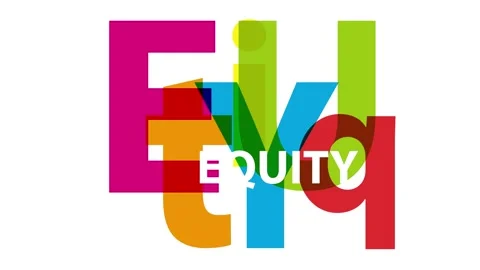 Equity. Broken text, animated illustration in seamless loop Stock Footage 239048308