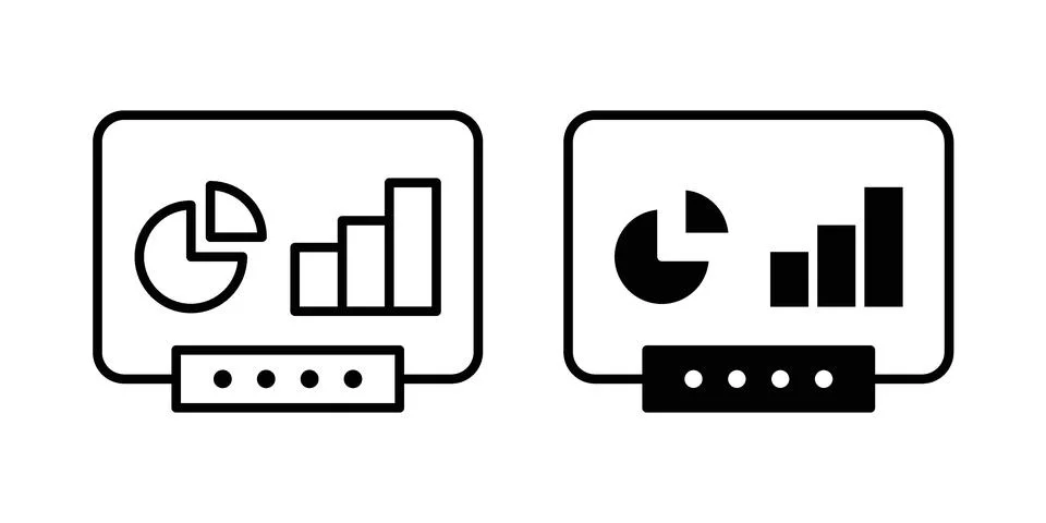 Equity derivatives icon linear versions pack on white background Illustrazione stock
