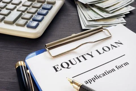 Equity loan form on an office table. Stock Photos