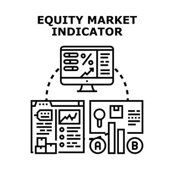 Equity market indicator concept analyzing financial data Stock Illustration