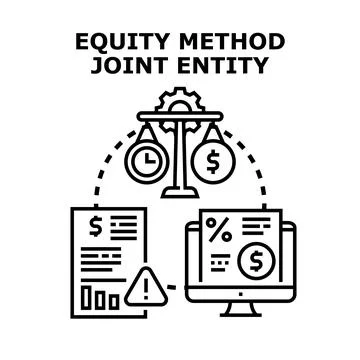 Equity method joint entity accounting strategy concept Stock Illustration