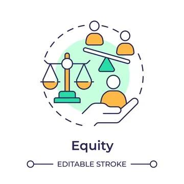 Equity multi color concept icon Stock Illustration