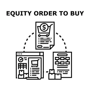 Equity order buying process vector concept Stock Illustration