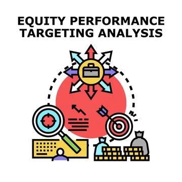 Equity performance targeting analysis with financial strategy Stock Illustration