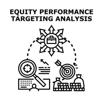 Equity performance targeting analysis with financial strategy Stock Illustration