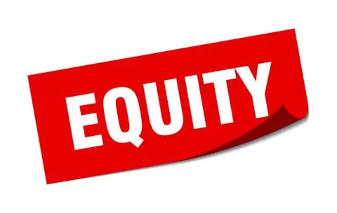 Equity sticker. equity square sign. equity. peeler Stock Illustration