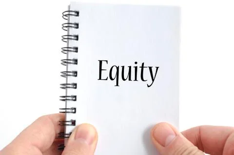 Equity text concept Stock Photos